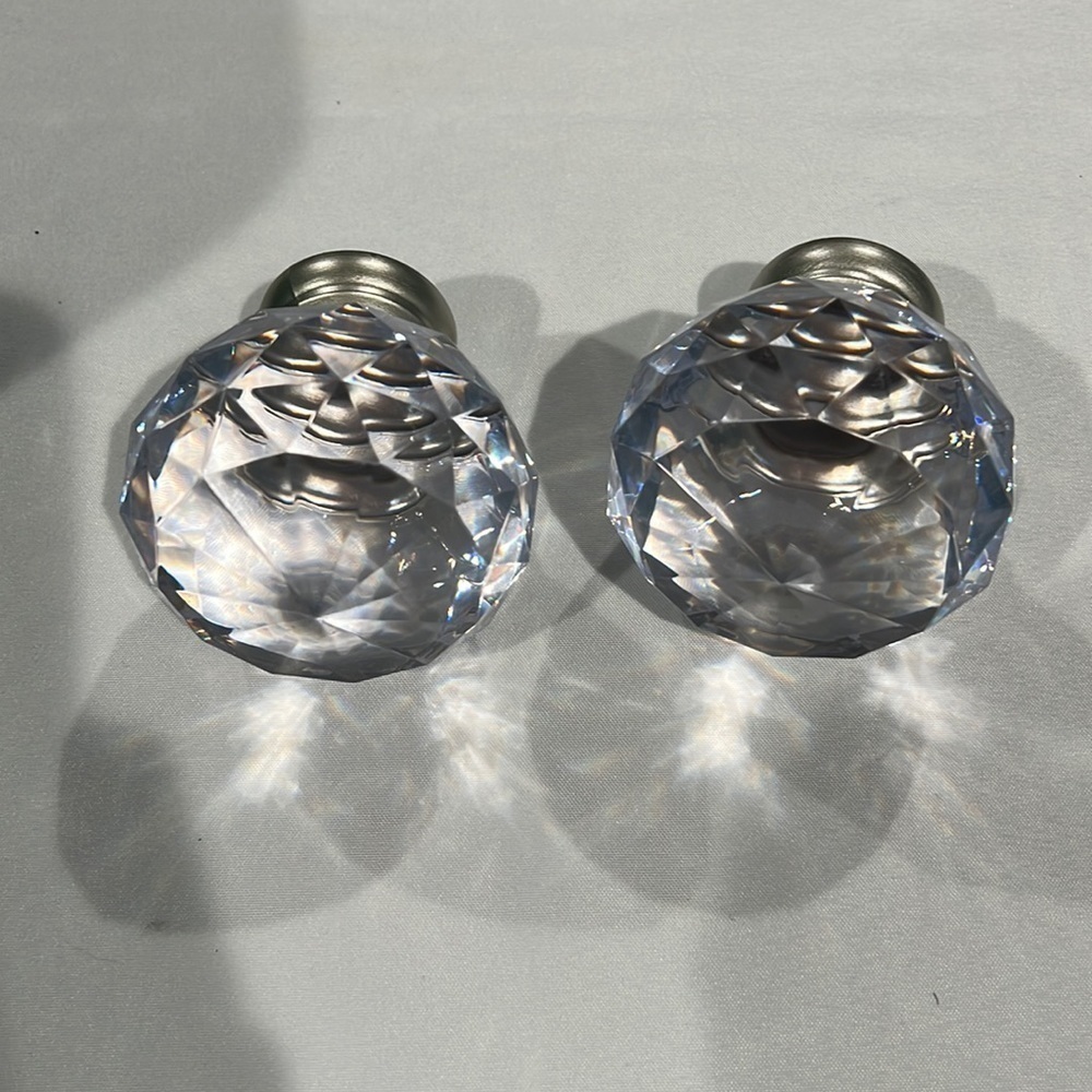 Curtain Rod finials. Glass balls. Set of 2.